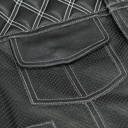 Sledgehammer - Perforated Low Cut Summer Spark Men's Leather Vest