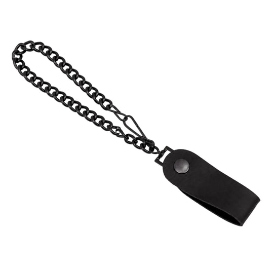 Matte Black Heavy-Duty Wallet Chain with Snap-On Belt Loop - 13 Inch