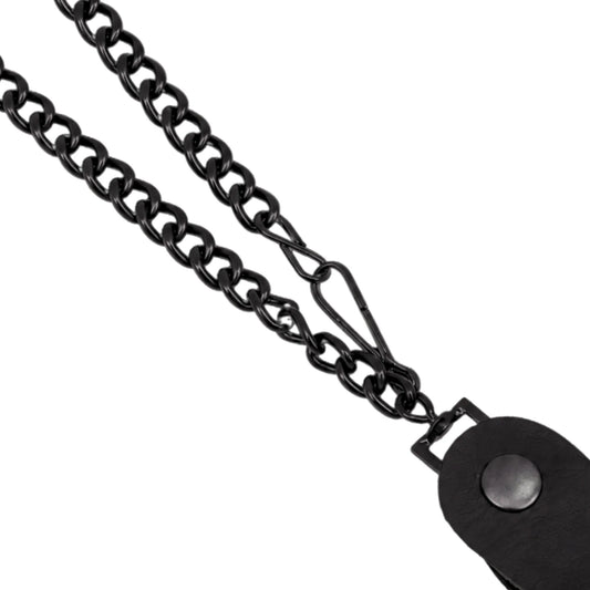 Matte Black Heavy-Duty Wallet Chain with Snap-On Belt Loop - 13 Inch