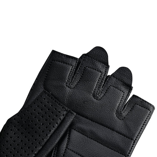 AirRaid Knuckle - Men's Leather Motorcycle Fingerless Gloves