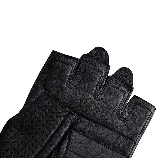 AirRaid Knuckle - Men's Leather Motorcycle Fingerless Gloves