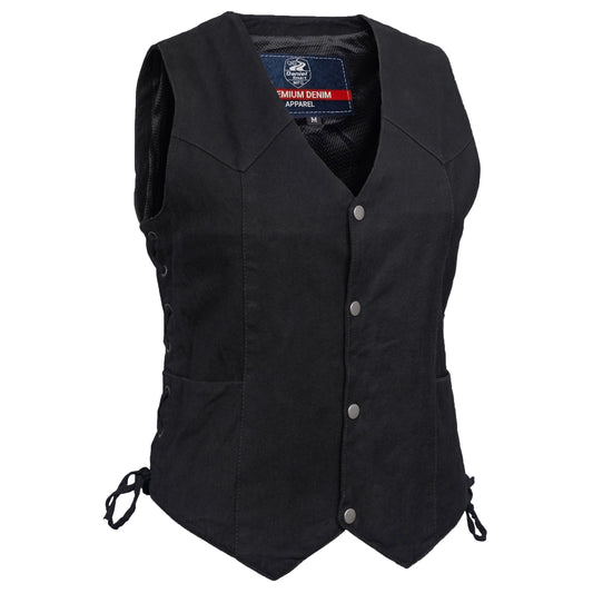 DM952 Women's Denim Classic Side Lace Vest