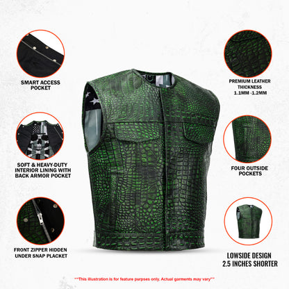 Gator Glint Men’s Leather Vest