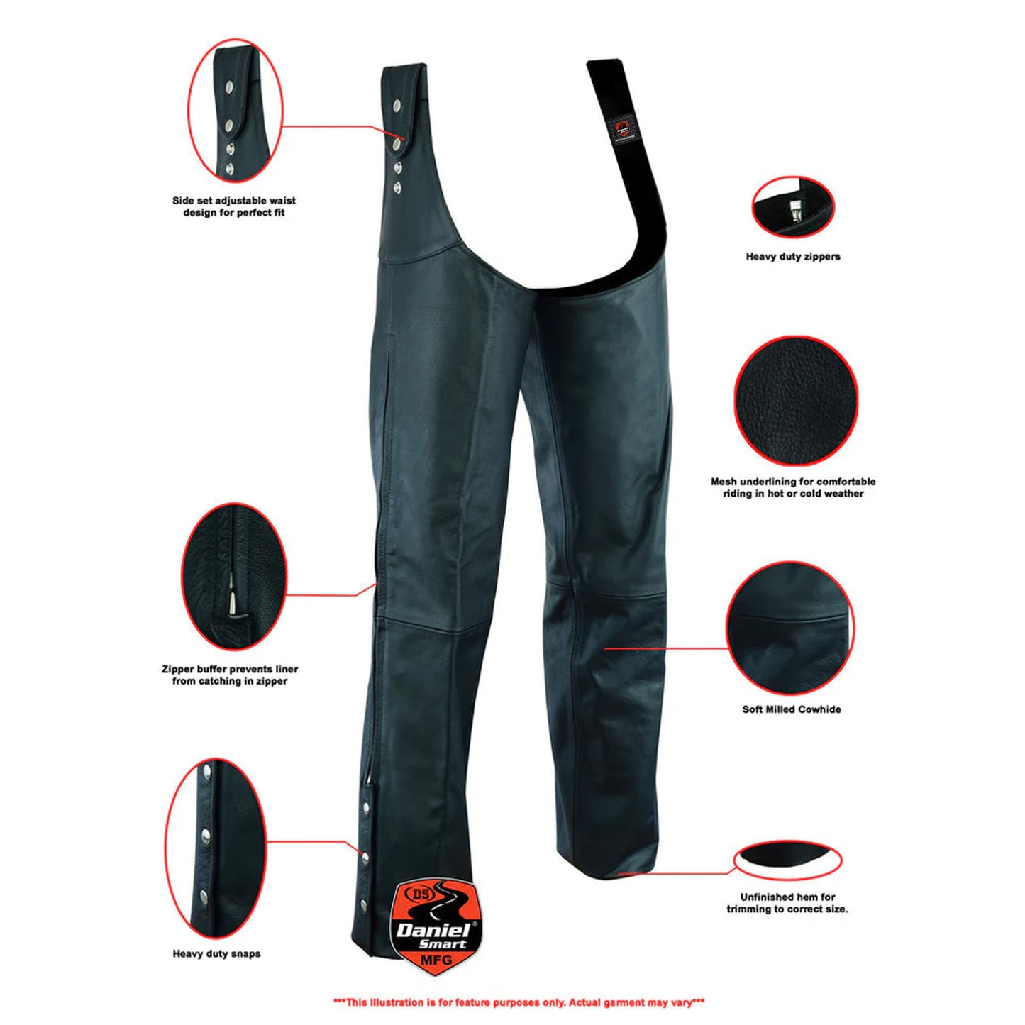Highway Howler Unisex Motorcycle Leather Chaps