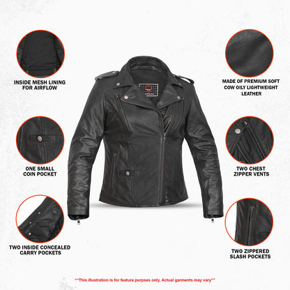 Bella Rogue - Women’s Leather Motorcycle Jacket