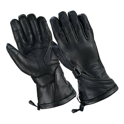 Heritage Hide Men's Deerskin Gauntlet Motorcycle Gloves