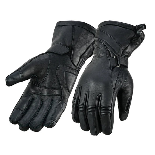 Heritage Hide Men's Deerskin Gauntlet Motorcycle Gloves