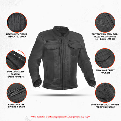 Blaze Runner™ Men's Leather Motorcycle Jacket