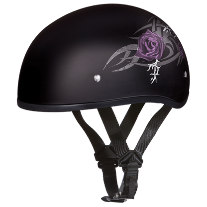 D6-PR D.O.T. DAYTONA SKULL CAP - W/ PURPLE ROSE