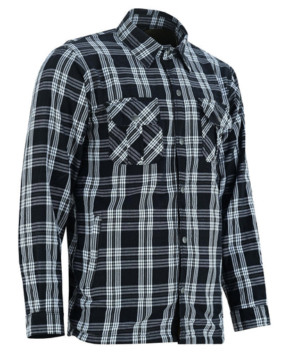 Checkered Champ Men's Black and White Armored Flannel Shirt Daniel Smart Manufacturing