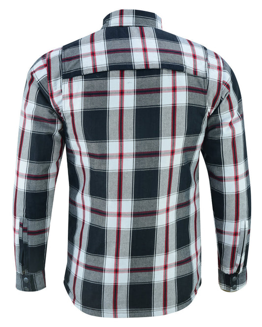 DS4672 Armored Flannel Shirt - Black, White & Red Daniel Smart Manufacturing