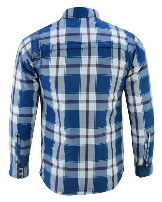 DS4673 Armored Flannel Shirt - Blue, White & Maroon Daniel Smart Manufacturing