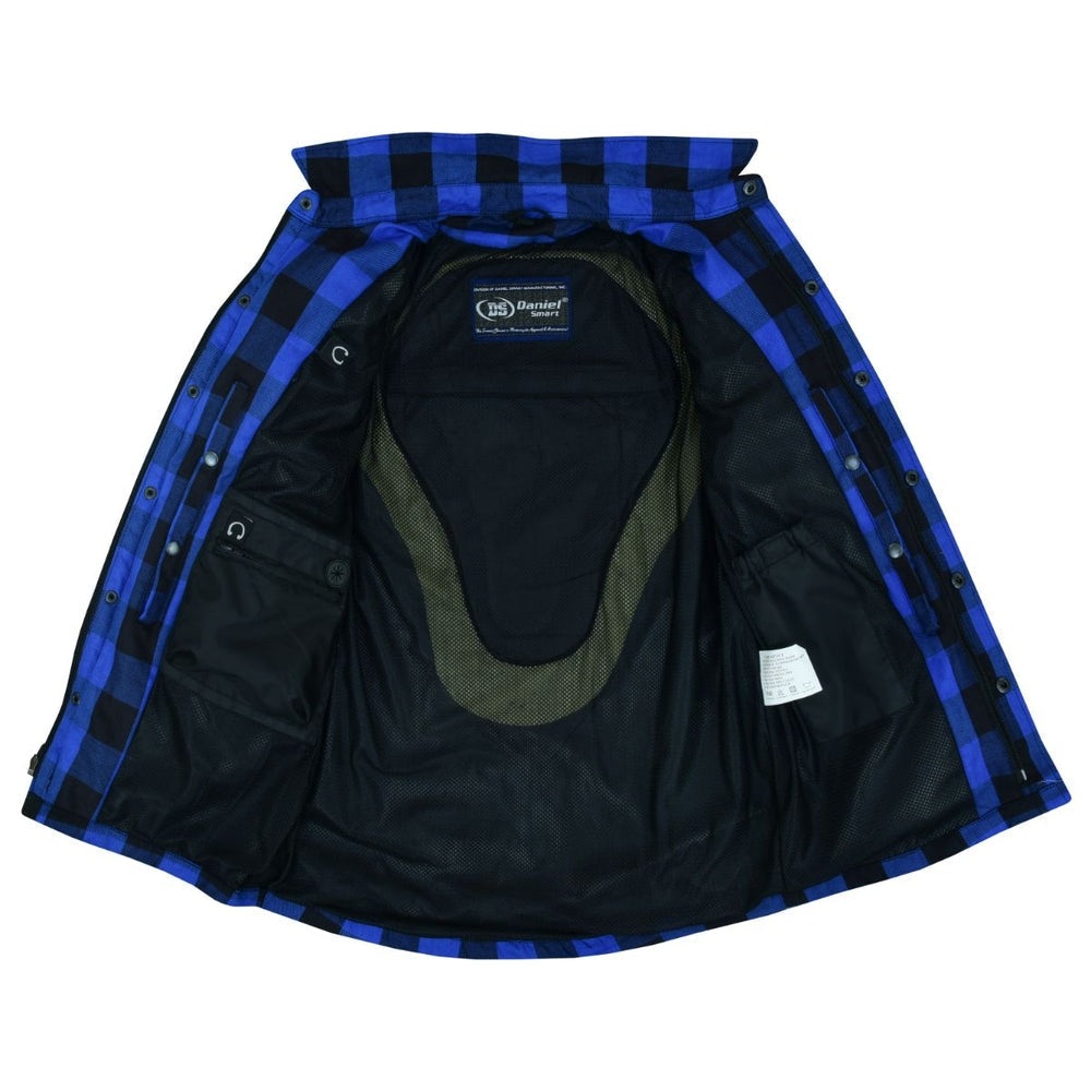 DS4674 Armored Flannel Shirt - Blue Daniel Smart Manufacturing