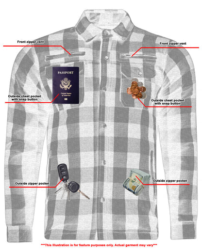 DS4674 Armored Flannel Shirt - Blue Daniel Smart Manufacturing
