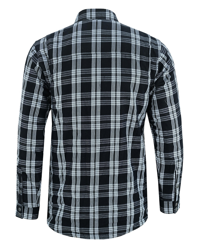 Checkered Champ Men's Black and White Armored Flannel Shirt Daniel Smart Manufacturing