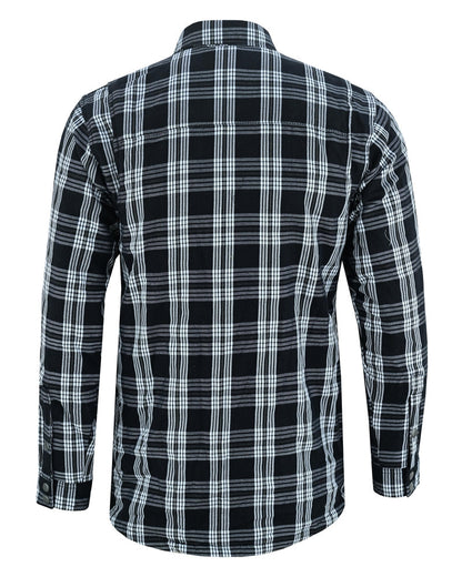 Checkered Champ Men's Black and White Armored Flannel Shirt Daniel Smart Manufacturing
