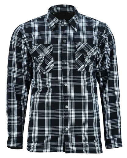 Checkered Champ Men's Black and White Armored Flannel Shirt Daniel Smart Manufacturing