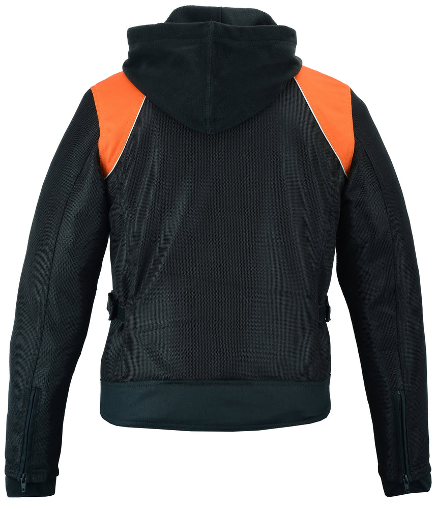 DS827 Women's Mesh 3-in-1 Riding Jacket (Black/Orange)