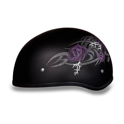 D6-PR D.O.T. DAYTONA SKULL CAP - W/ PURPLE ROSE