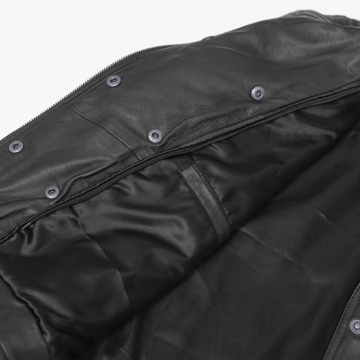 Shadow Queen Women's Black Fashion Leather Jacket with Ribbed Accents