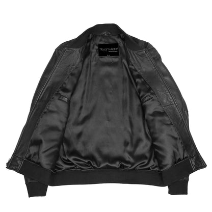 Lancer™ Men's Leather Bomber Motorcycle Jacket