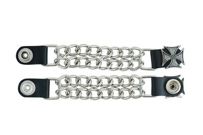 PKV142D Vest Extender - Iron Cross with Silver Glitter