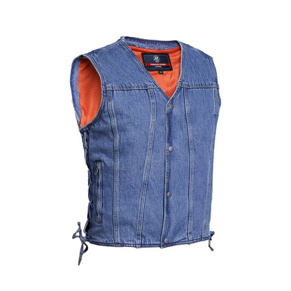 DM905BU    Men's Single Back Panel Concealed Carry Denim Vest