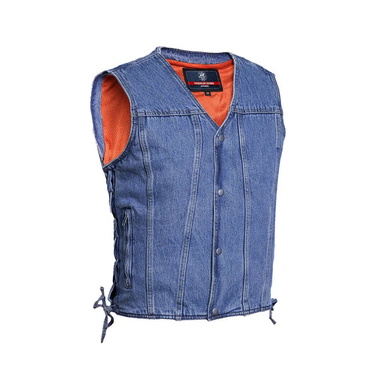 DM905BU    Men's Single Back Panel Concealed Carry Denim Vest